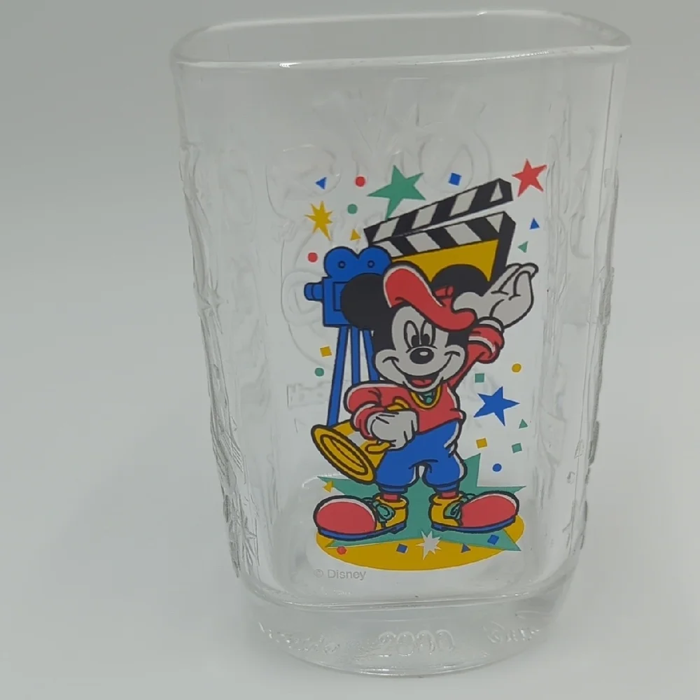 Vintage 2000 McDonald's Disney Glass Tumblers 3 Mickey Mouse Millenium Celebrate